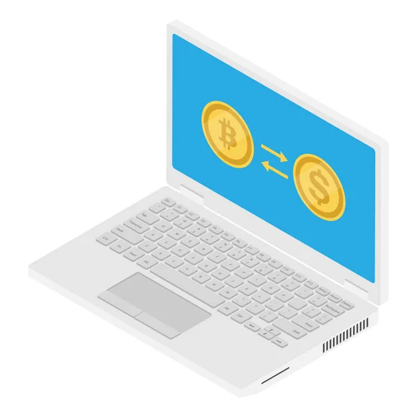 Konzept Zum Austausch Von Kryptowährungen Bitcoin Nach Dollar Umrechnen — Stockfoto