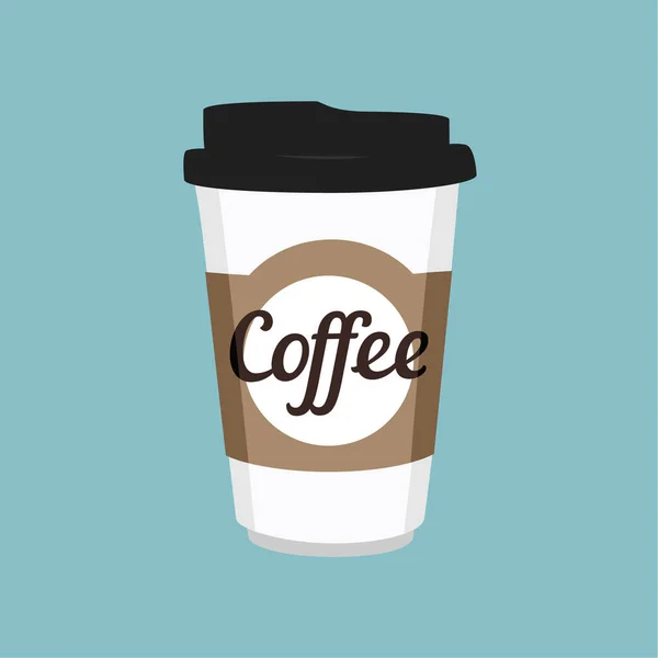 Raster Illustratie Wegwerp Koffiebeker Pictogram Blauwe Achtergrond Koffiecup Logo — Stockfoto