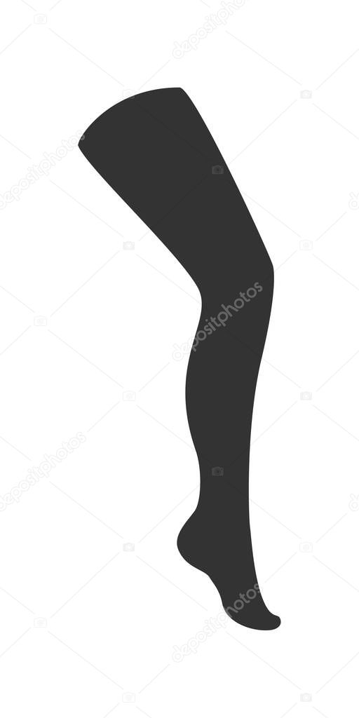 Type of sock - thig high socks. Woman socks silhouette, outline