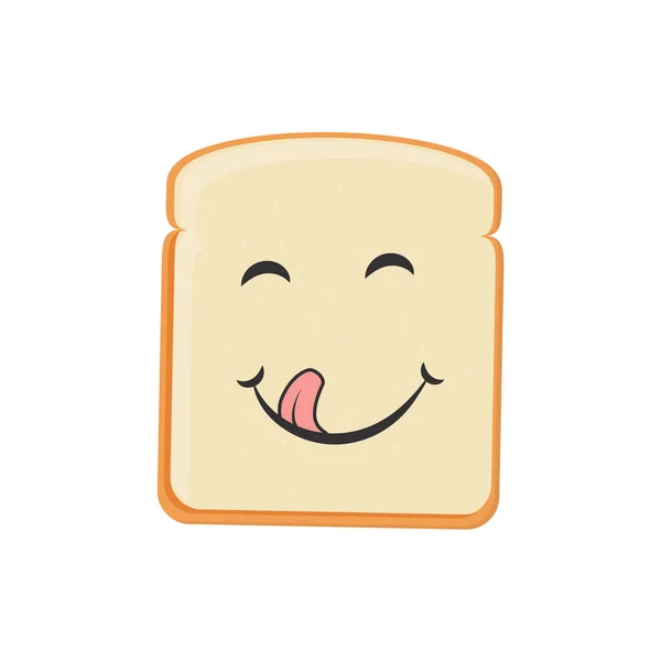 Мультфильм Тост Икона Хлеба Хлебные Тосты Улыбаются — стоковое фото