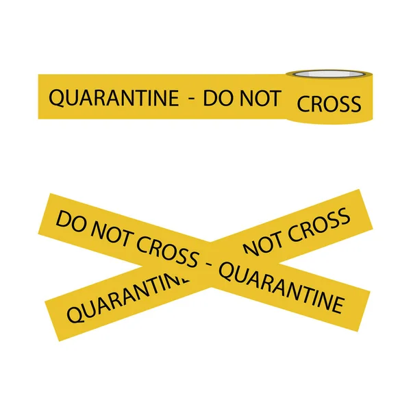 Quarantine Tape Cross Isolated White Background Warning Sign Quarantine Coronavirus — Stock Photo, Image