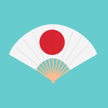 Oryantal Japon hayranı beyaz arka planda izole edilmiş. Geleneksel Çin ya da Japon geyşası katlama hayranları.