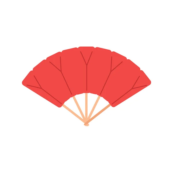 Red Chinese Folding Hand Fan Raster Isolated White — Stock Photo, Image