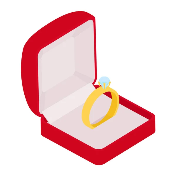 Wedding Ring Vector Engagement Symbol Gold Jewellery Proposal Marriage Wed — Stock Vector