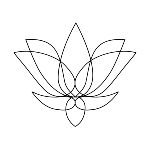 Stilisierter Lotus Lotusblume Für Ein Logo Schwarz Weiße Vektorillustration Tätowierung — Stockvektor