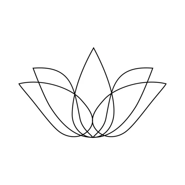 Stiliserad Lotus Lotus Blomma För Logotyp Svart Vit Vektor Illustration — Stock vektor