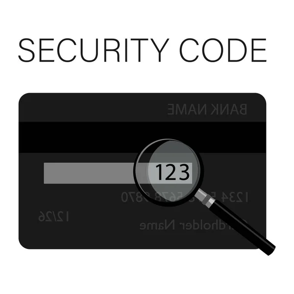 Código Seguridad Csv Encuentra Una Tarjeta Crédito Típica Parte Posterior — Vector de stock