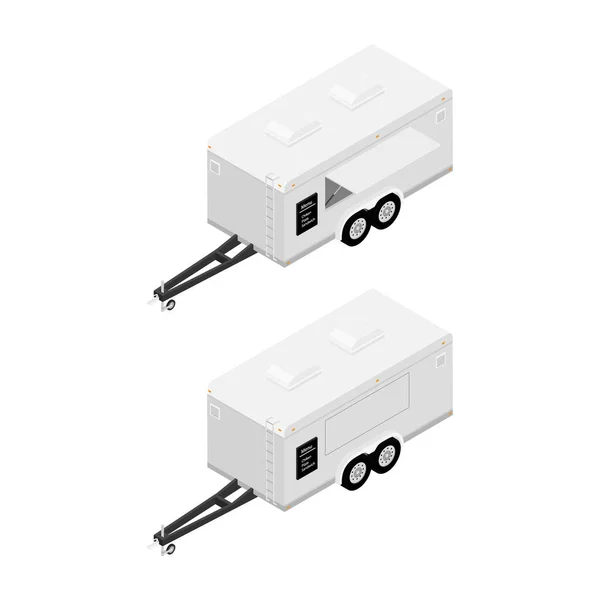 Comida Remolque Vector Aislado Sobre Fondo Blanco Vista Isométrica — Archivo Imágenes Vectoriales