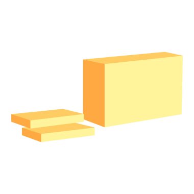 Beyaz arka plan rasterinde bir kalıp tereyağı. Tereyağı çubuğu