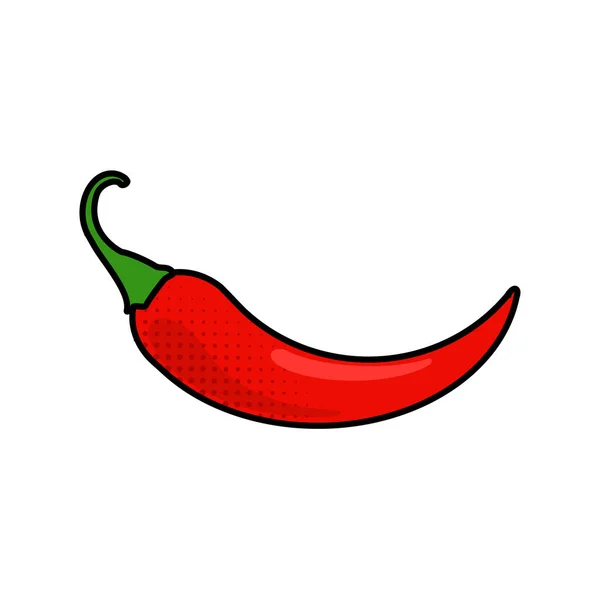 Chili Peper Rode Hete Peper Pictogram Geïsoleerd Witte Achtergrond Rasterillustratie — Stockfoto