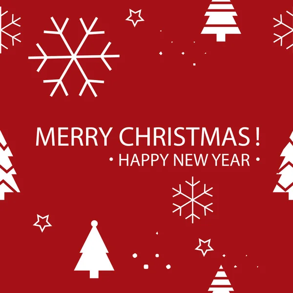 Eenvoudig Kerstpatroon Met Witte Kerstbomen Ballen Retro Textielcollectie Rode Achtergrond — Stockfoto