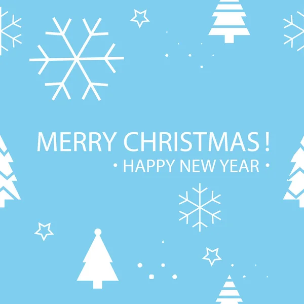 Eenvoudig Kerstpatroon Met Witte Kerstbomen Ballen Retro Textielcollectie Blauwe Achtergrond — Stockfoto