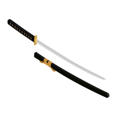 Japon katana kılıç raster beyaz, samuray kılıcı, geleneksel silah