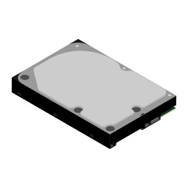 Sabit disk beyaz bir arkaplanda izole edilmiş. Bilgisayar HDD Hard Disk Sürücüsü. Bilgisayar Depolama Belleği