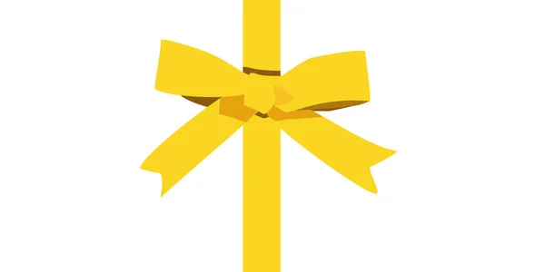 Fita Cetim Dourada Brilhante Fundo Branco Arco Amarelo Raster Arco — Fotografia de Stock