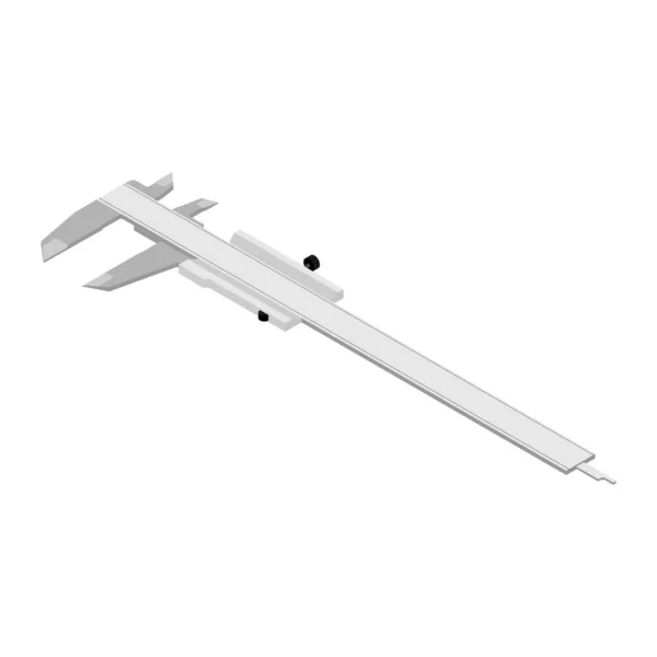 Vernier Caliper Izometrik Görünümü Beyaz Arkaplanda Izole Ölçüm Aracı — Stok fotoğraf