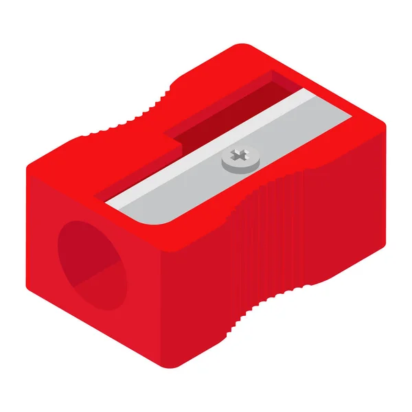 Красный Точилка Карандаша Изолированы Белом Фоне Изометрический Вид — стоковое фото