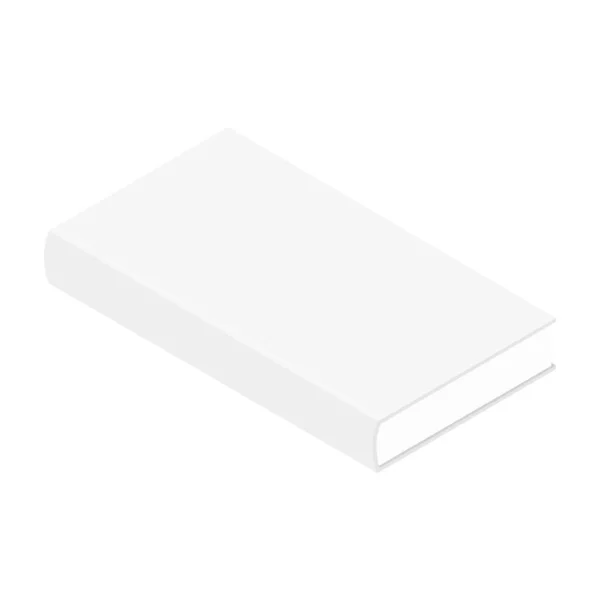 Plantilla Portada Libro Blanco Con Páginas Vista Perspectiva Isométrica Frontal — Foto de Stock