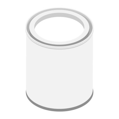 Boya beyaz arkaplan raster izometrik görünümünde izole edilebilir