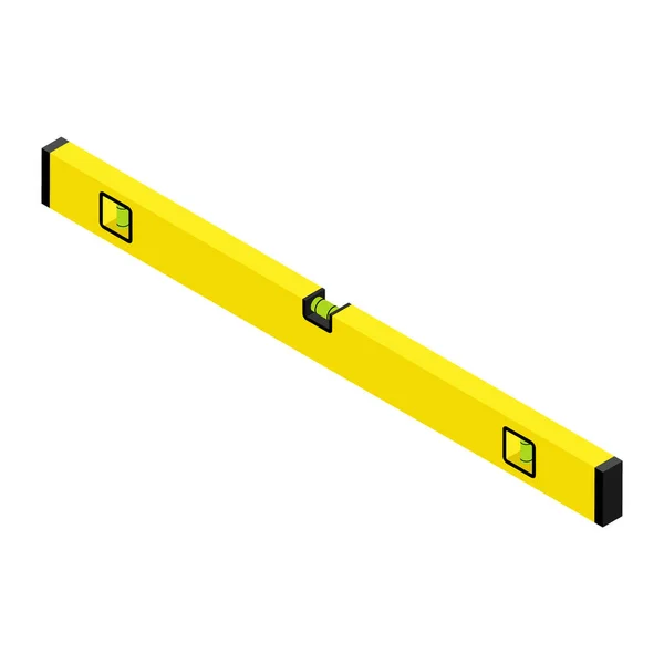 Yellow Spirit Level Isolated White Background Isometric View — Stock Photo, Image