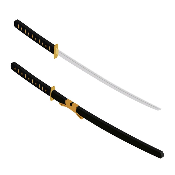 Sabre Japonais Katana Raster Épée Samouraï Arme Traditionnelle — Photo
