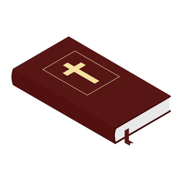 Bíblia Sagrada Isolada Fundo Branco Vista Isométrica Raster — Fotografia de Stock