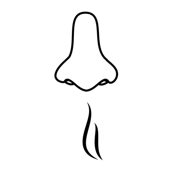 Nose Smell Icon Human Smelling Breathe Nose Senses Isolated White — Stock Photo, Image