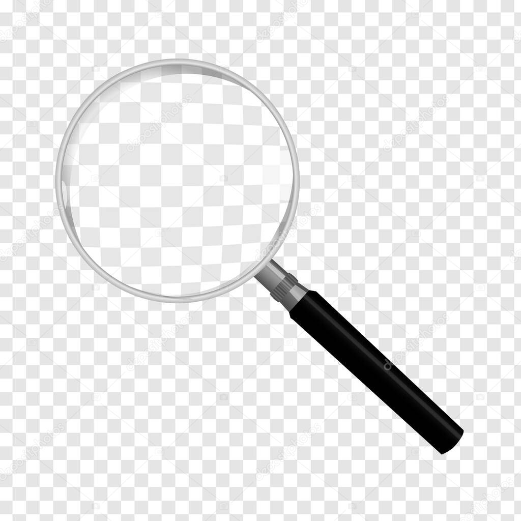 Magnifying glass isolated on transparent background