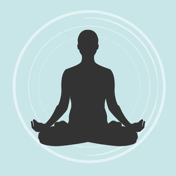 Vektorové Ilustrace Znamení Muže Nebo Ženy Meditující Cvičím Jógu Yoga — Stockový vektor