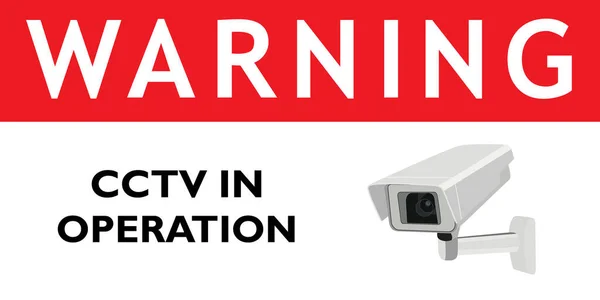 Warning Cctv Operation Red Sign — Stock Vector