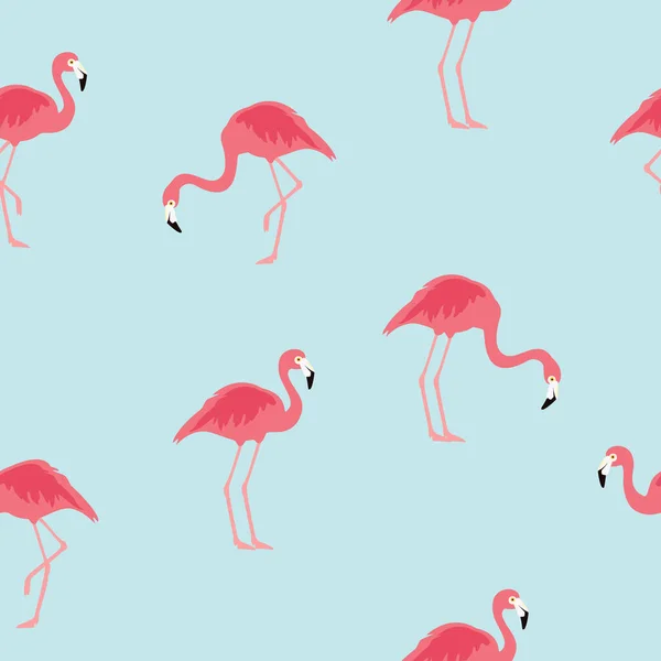 Illustration Vectorielle Motif Sans Couture Avec Flamant Rose Oiseau Exotique — Image vectorielle