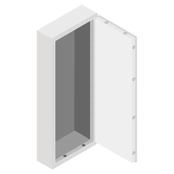 Wapenopslagset Metalen Kluis Voor Geweer Isometrisch Zicht Geïsoleerd Witte Achtergrond — Stockvector