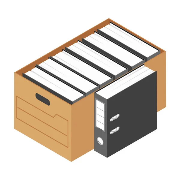 Office Worker Folder Archive Database Administration File Management Concept — Stockový vektor