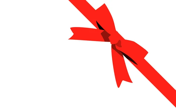 Red Bow Cartoon Raster Red Ribbon Satin Bow Xmas Gifts — Stock Photo, Image
