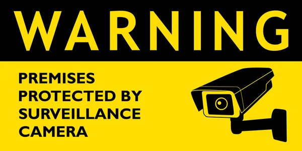 Güvenlik Kamerası Sarı Işareti Ile Korunan Uyarı Binası — Stok fotoğraf