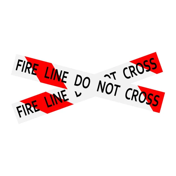 Пожежна Лінія Перетинає Червоний Колір Білої Стрічки Обережності — стокове фото