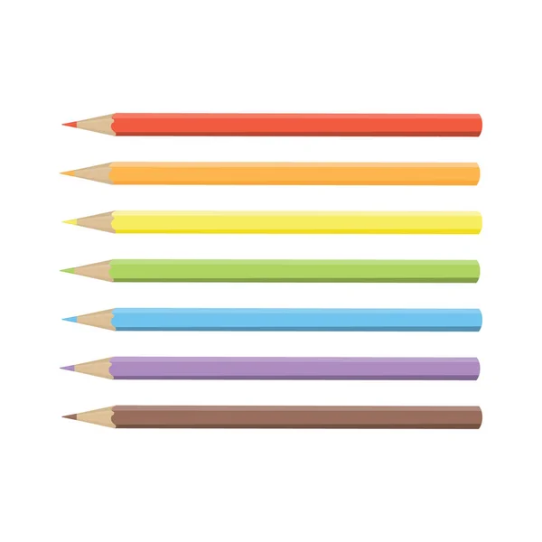 Ołówki Kolorowe Rysunek Raster Izolowane Widmo Ołówków Paleta Kolorów — Zdjęcie stockowe