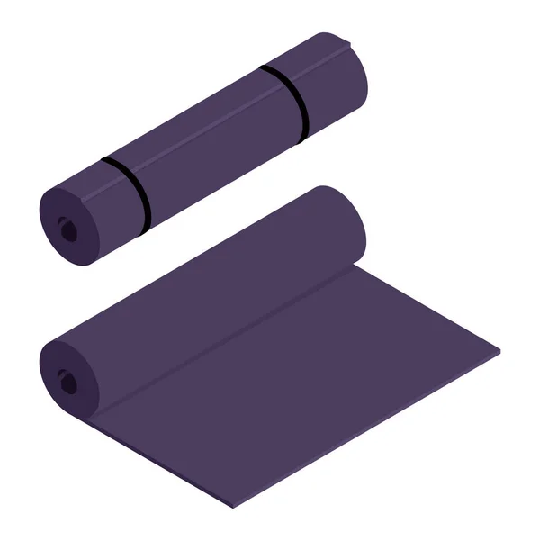 Purple Yoga Mat Geïsoleerd Witte Achtergrond Yoga Beoefenen — Stockfoto