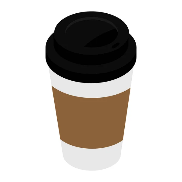 Vektor Illusztráció Eldobható Csésze Ikon Fehér Háttér Kávés Csésze Izometrikus — Stock Vector