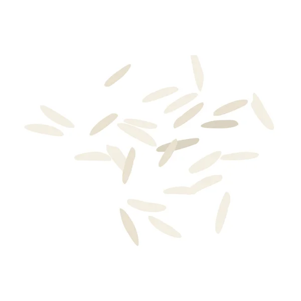 Rijstkorrels Geïsoleerd Witte Achtergrond Bovenaanzicht Vector — Stockvector
