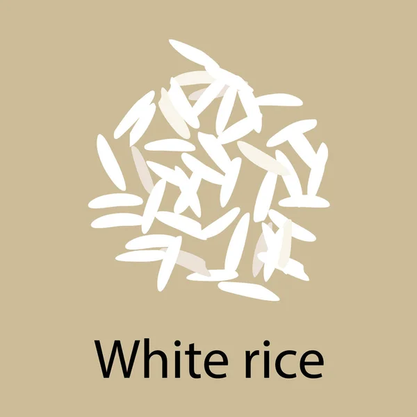Handful White Parboiled Rice Isolated Brown Background Vector Healthy Diet — Stock Vector