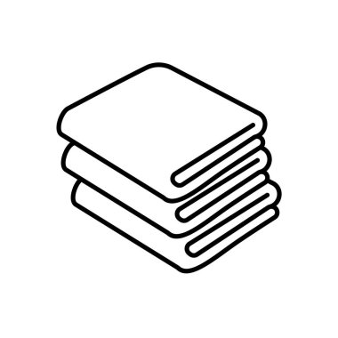 Havlu vektör çizimleri. Satır simgesi biçiminde katlanmış havlular.