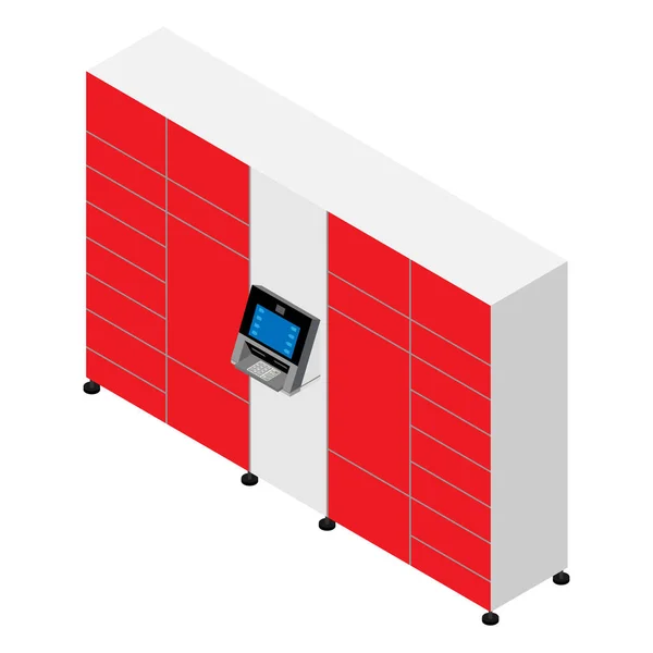 Stacja Doręczania Paczek Samoobsługowy Nowoczesny Masowej Produkcji Standardowy Terminal Miejski — Wektor stockowy