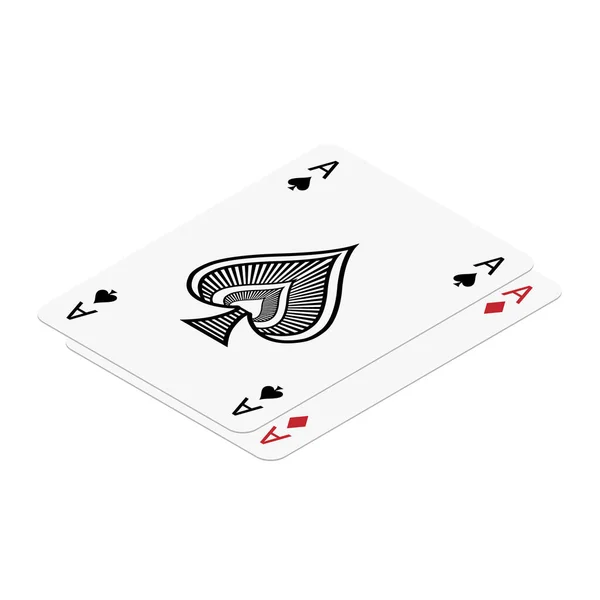 Παίζοντας Πόκερ Χαρτιά Καζίνο Έννοια Λευκό Φόντο Ισομετρική Άποψη Εικονογράφηση — Φωτογραφία Αρχείου