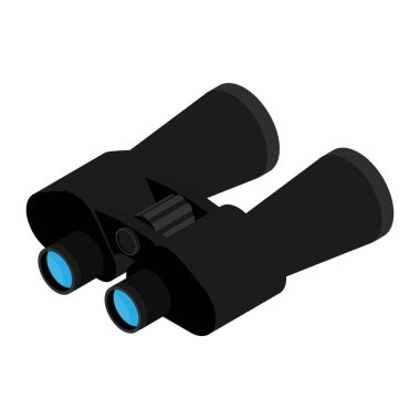 Gri dürbün çizimi, dürbün izole edilmiş, dürbün simgesi, keşif