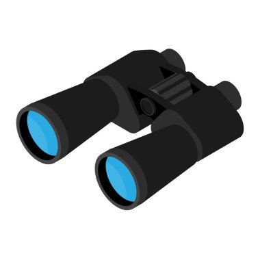 Gri dürbün çizimi, dürbün izole edilmiş, dürbün simgesi, keşif