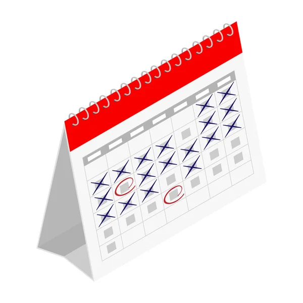 Programma Pianificazione Concetto Calendario Raster Vista Isometrica Isolato Sfondo Bianco — Foto Stock