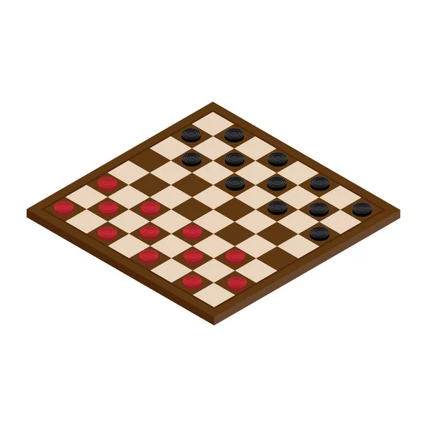 Raster Illustration Isometrisches Schachbrett Mit Steinen Spielkonzept Brettspiel Hobby Steine — Stockfoto