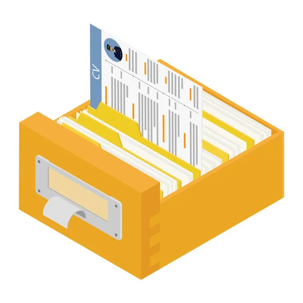 办公室文件在档案柜抽屉里 企业管理和数据存储的概念 雇用人员的概念 — 图库照片