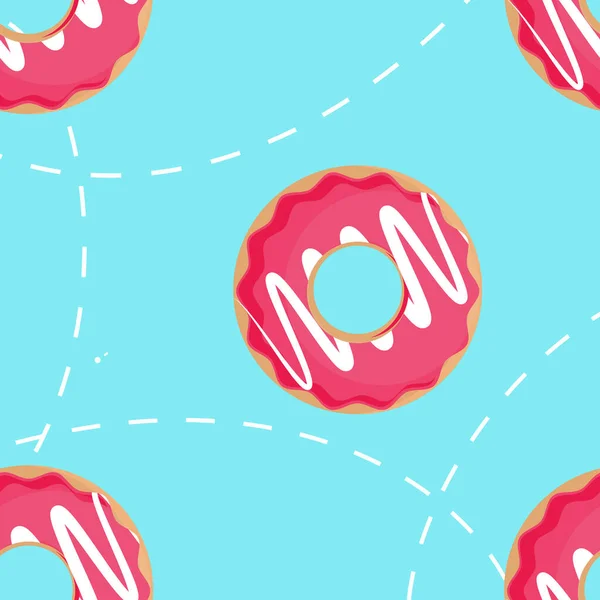 Padrão Verão Doce Com Donuts Raster Ilustrações — Fotografia de Stock